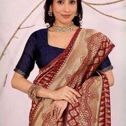 Moda Rapido Woven Design Zari Silk Cotton Kanjeevaram Saree-picture-14