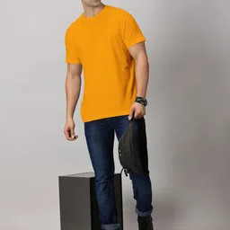 LEON Men Solid Round Neck Cotton T-shirt image 3