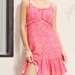 DressBerry Ruffle Parade Floral Whisper Empire Mini Dress-picture-19