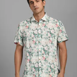 Louis Philippe Sport Slim Fit Floral Printed Spread Collar Shirt-picture-38