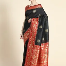 Shriyangan Ethnic Motifs Zari Art Silk Handloom Kanjeevaram Saree image 5