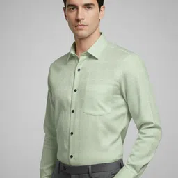 Vida Loca Men Smart Slim Fit Textured Spread Collar Cotton Formal Shirt-picture-12