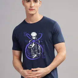 ADRO Men Graphic Printed Graphic Print Others Round Neck Cotton Tshirt image 1