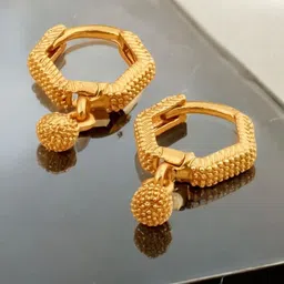 SHREE KRISHNA SHOPPING Women Gold-Plated Hoop Earrings-picture-38