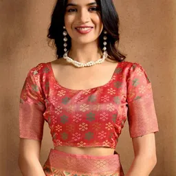 RAJMUDRAFASHION Ethnic Motifs Silk Blend Handloom Mysore Silk Saree image 4