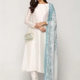 TURITY Women Floral Regular Kurta with Trousers & With Dupatta image 4