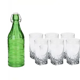 1ST TIME Green & Transparent Glass Solid Water Bottle-picture-31