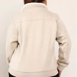 Instafab Plus Women Suede Lightweight Bomber Jacket image 3