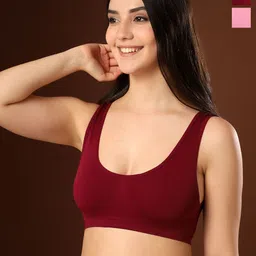 PAAVKI Pack Of 2 Full Coverage Bras SandoBra_Maroon/Pink-Maroon/Pink-picture-36