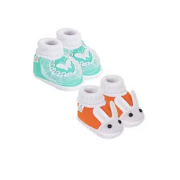 NESKA MODA Infants Pack Of 2 Cotton Booties-picture-56