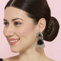 VATSALYA creation Silver-Plated Alloy Artificial Stones Earrings-picture-32