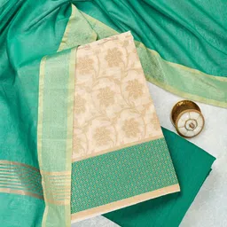 Koskii Floral Woven Design Banarasi Silk Unstitched Dress Material-picture-24