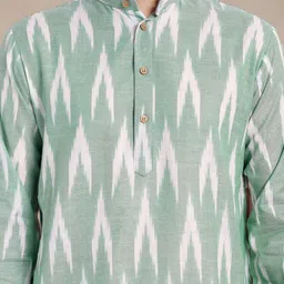 SKAVIJ Men Ethnic Motifs Printed Regular Pure Cotton Kurta with Pyjamas image 5