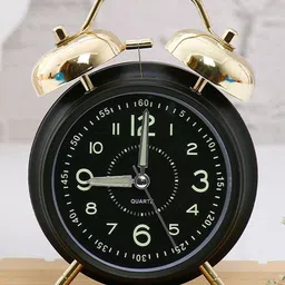 Archies Black & Gold Toned Twin Bell Alarm Clock-picture-39