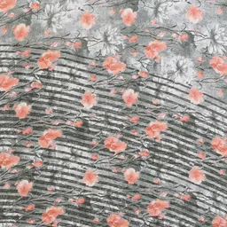 KALINI Grey Printed Poly Georgette Sarees image 3