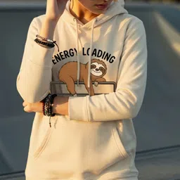 Dagcros Girls Printed Hooded Sweatshirt-image-58