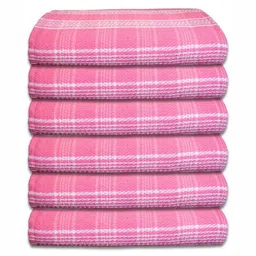 Athom Living Pink & White 5 Striped Cotton 210 GSM Bath Towel image 5