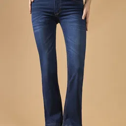 DOLCE CRUDO Women Bootcut Light Fade Stretchable Jeans-image-84