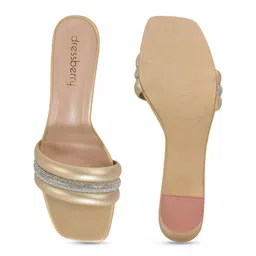 DressBerry Embellished Party Block Mules image 3