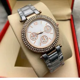 Miss Perfect Unisex Embellished Dial & Stainless Steel Bracelet Style Straps Analogue Multi Function Watch-picture-26
