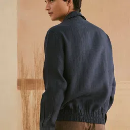 Andamen Men Checked Lightweight Outdoor Bomber with Embroidered Jacket image 3