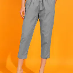 SVKETAIL Women Comfort Pleated Three-Fourth Length Trousers-image-37