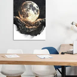 Craftnest creations Black & White Single Piece Canvas Abstract Wall Paintings image 2