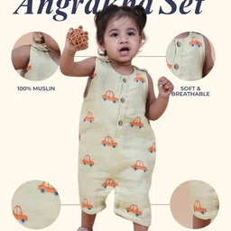 MAMA AND PEACHES Infant Girls Printed Cotton Rompers image 5
