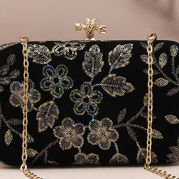 ARTKLIM Floral Embellished Box Clutch image 2