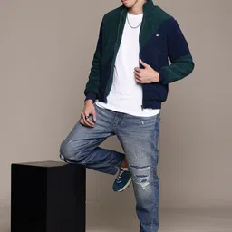 roadster Men Colorblock Bomber Jacket image 4