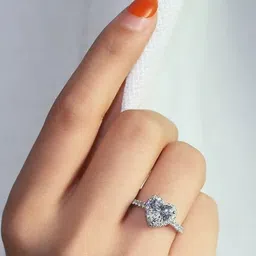 FIMBUL Silver-Plated Cubic Zirconia Studded Finger Ring-image-75