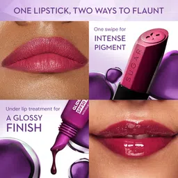 sugar cosmetics Glide Peptide Serum Lipstick | Hyaluronic Acid & Vitamin E | Velvet Matte Finish image 4