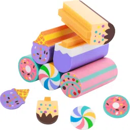 frkb 6Pc Dessert Shaped Fun Cute Erasers Desk Pencil Erasers Non-Toxic Eraser-picture-44