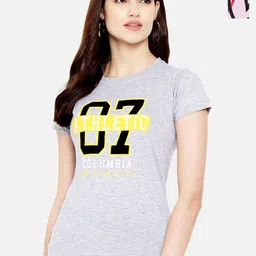 Dreambe Women Pack Of 2 Graphic Printed Round Neck Cotton T-shirts-picture-22