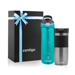 Contigo Blue & Black Set of 2 Stainless Steel Solid Double Wall Vacuum Water Bottle-image-6