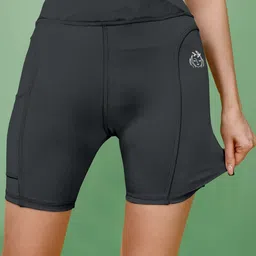 POOJARAN SAREE Women High-Rise Cycling Sports Shorts-image-44