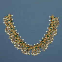 Diksha collection Gold-Plated Kundan-Studded & Beaded Jewellery Set image 4