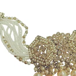 AASHISH IMITATION American Diamond Stone Studded and Beaded Jewellery Set image 4