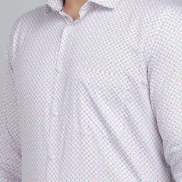 Greenfibre Men Spread Collar Geometric Printed Cotton Formal Shirt image 2