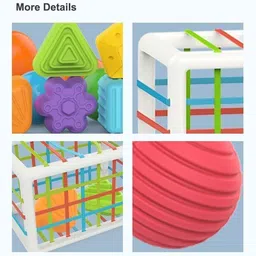 him tax Shape Sorter Toy for Babies Colorful Elastic Band Toys for Toddlers image 4