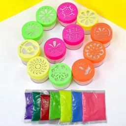evisha 6 Rangoli Color filling stencil Making Box Bottles Jali and 6 Colour Packets Rangoli Stencil-picture-20