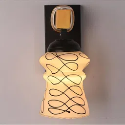 1ST TIME Black & White Printed Wood Contemporary Abstract Shaped Shaped Wall Lamp image 5