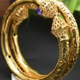 Sattik Set Of 2 Gold Brass Bangles-picture-18