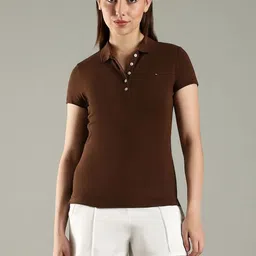 Tommy Hilfiger Women Polo Collar Slim Fit T-shirt-picture-22