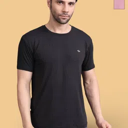 Jinfo Men Pack of 2 Solid Round Neck Slim Fit T-shirts-image-52