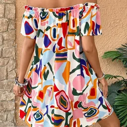 StyleCast Printed Off-Shoulder A-Line Mini Dress image 5