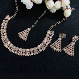 VATSALYA creation Rose Gold-Plated Alloy Artificial Stones Statement Necklace-picture-30