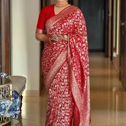LALITATEX Woven Design Zari Silk Blend Handloom Saree-picture-30
