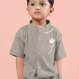 WEARDUDS Kids Relaxed Band Collar Pure Cotton Casual Shirt-picture-25