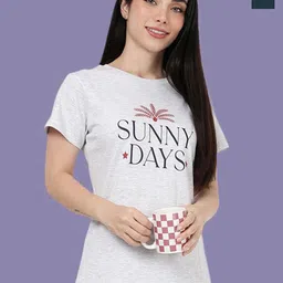 Kryptic Women Pack of 2 Printed Pure Cotton Lounge T-Shirt-picture-40